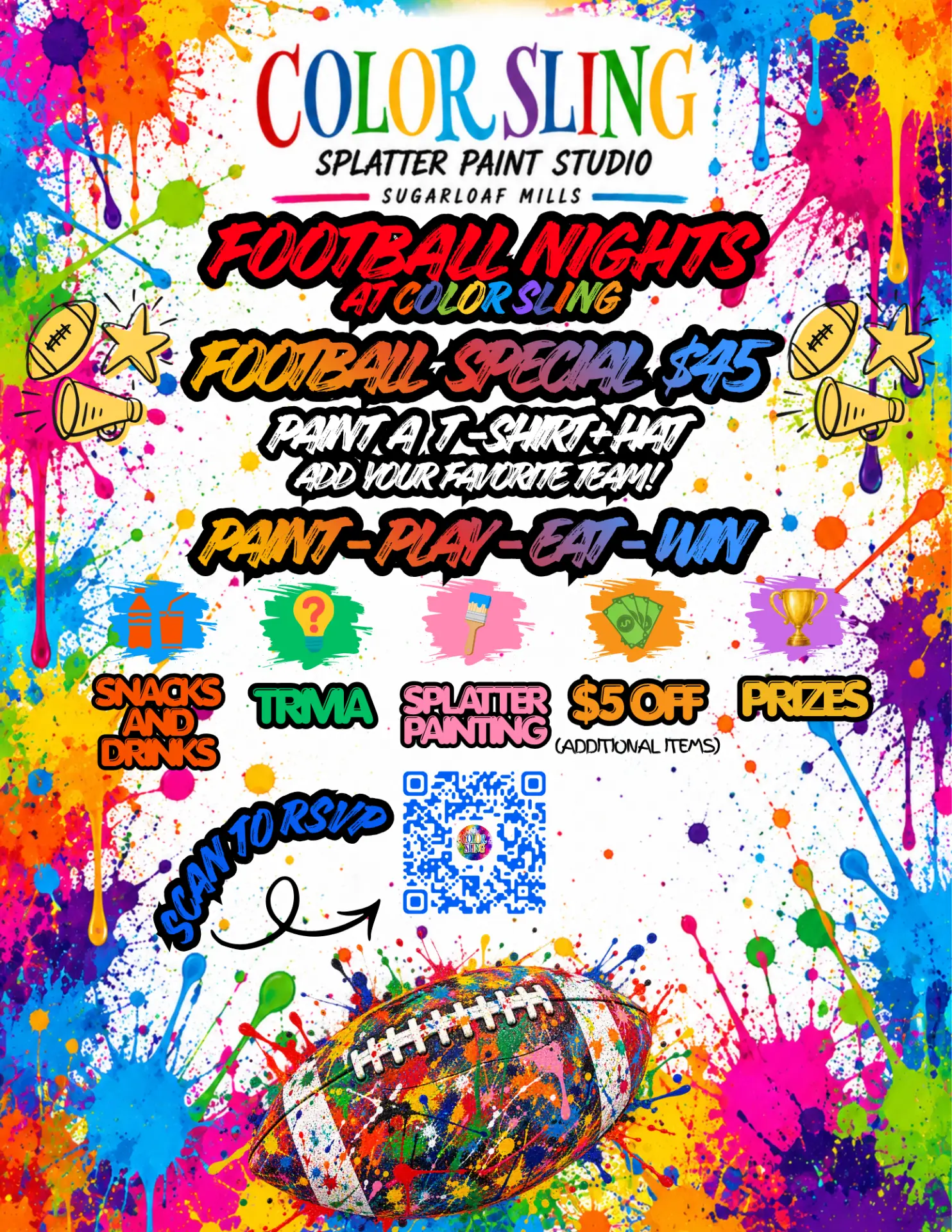 Football Nights at Color Sling flyer